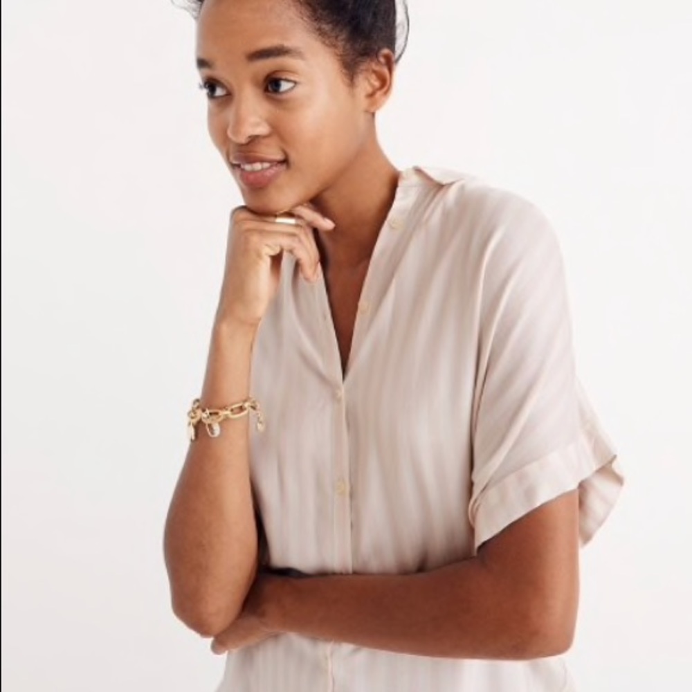 ISO 👀Madewell Pink & White Central Shirt